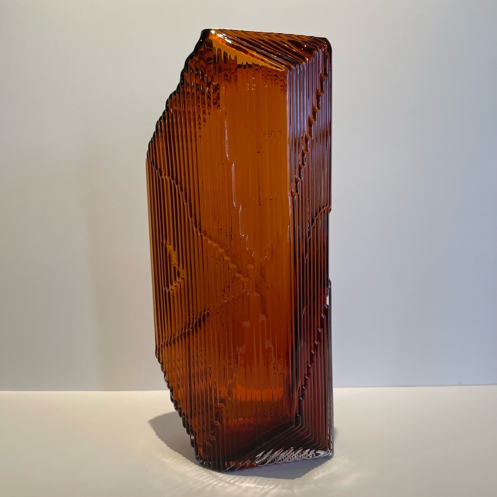 Iittala Kartta Molded and Hand Blown Glass Vase